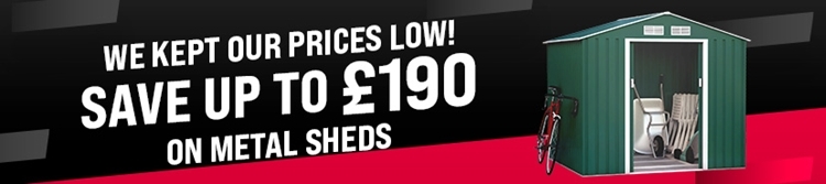 we kept our price low! save up to 190 on metal sheds