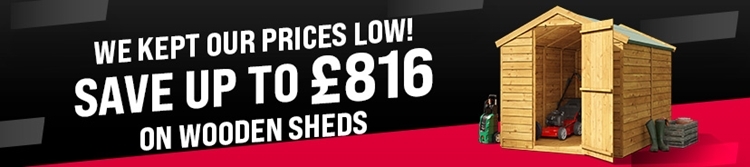 we kept our price low! save up to 816 on wooden sheds