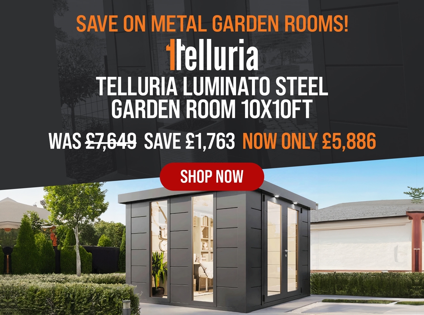 save on metal garden rooms! telluria luminato steel garden room 10x10ft