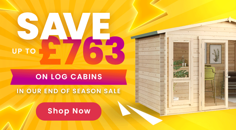 end of season sale save up to £763 on select wooden buildings
