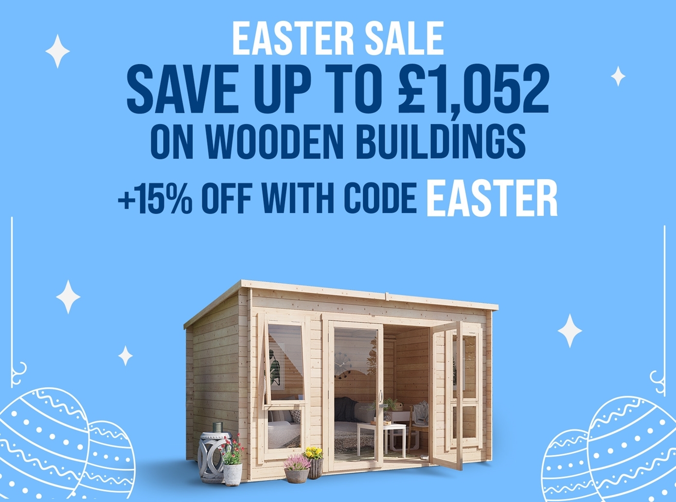 easter sale save up to 36% on wooden buildings 