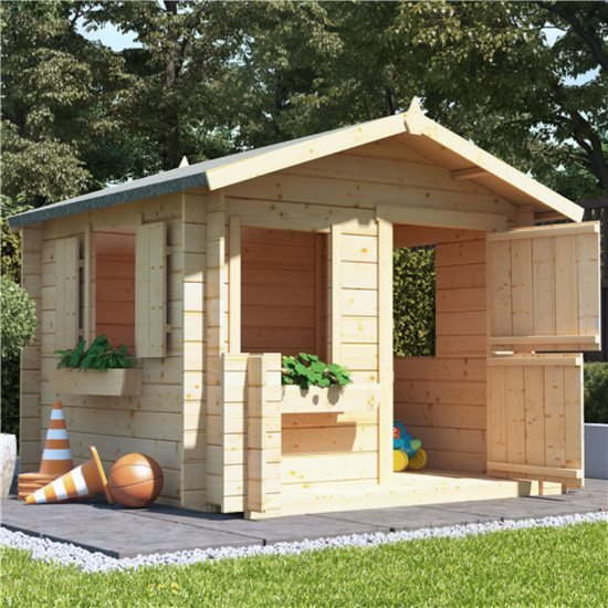 Childrens Fun Wendy House Playhouse Wooden Garden Storage Shed Play Kids Outdoor 