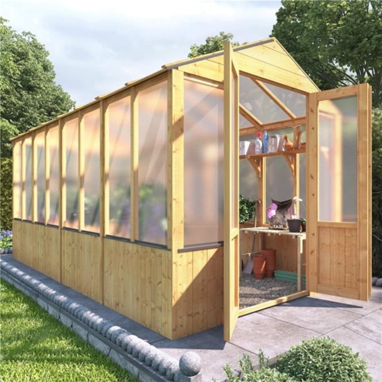 12x6 Wooden Polycarbonate Greenhouse | Lincoln 4000 BillyOh