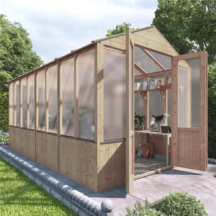 12x6 Wooden Polycarbonate Greenhouse - PT | BillyOh 4000 Lincoln