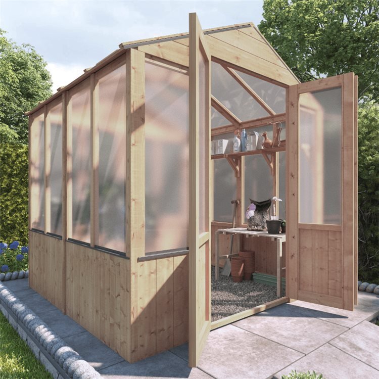 6x6 Wooden Polycarbonate Greenhouse - PT | BillyOh 4000 Lincoln
