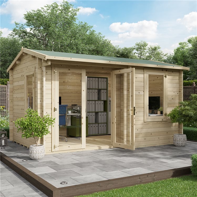 BillyOh Kent Garden Office - 4m x 3m - 44mm Log Cabin
