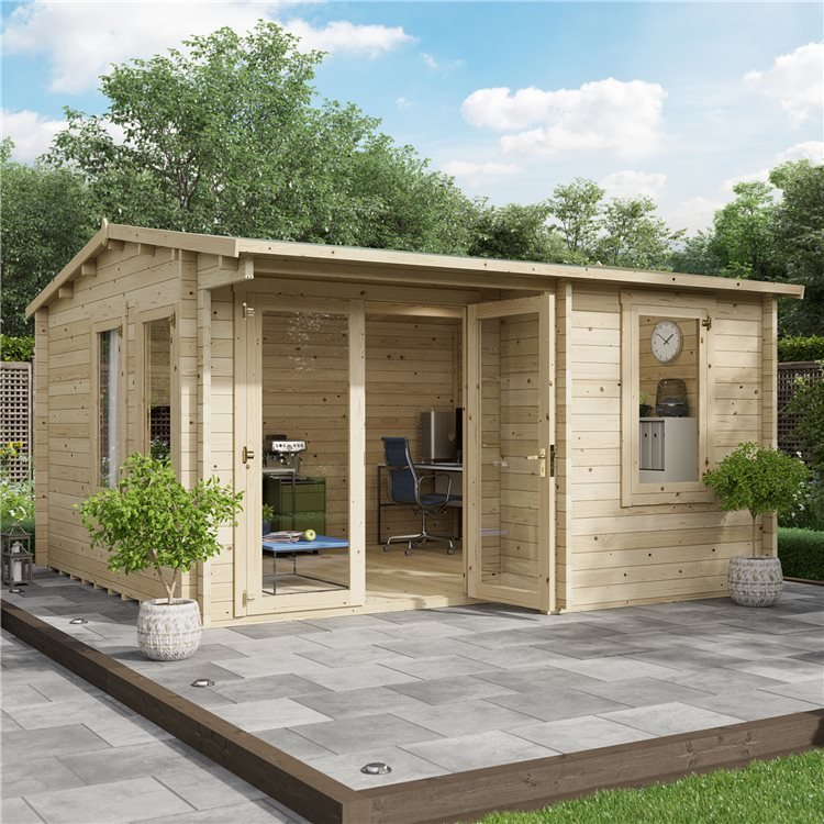 Kent Garden Office - Log Cabin - PT - 4m x 4m - BillyOh - 28mm