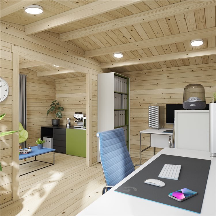 Furnished Garden Office in a garden log cabin