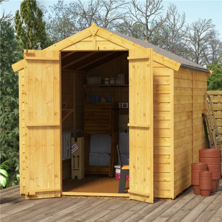 8 X 6 Shed Billyoh Keeper Overlap Apex Wooden Shed Windowless 8x6 Garden Shed