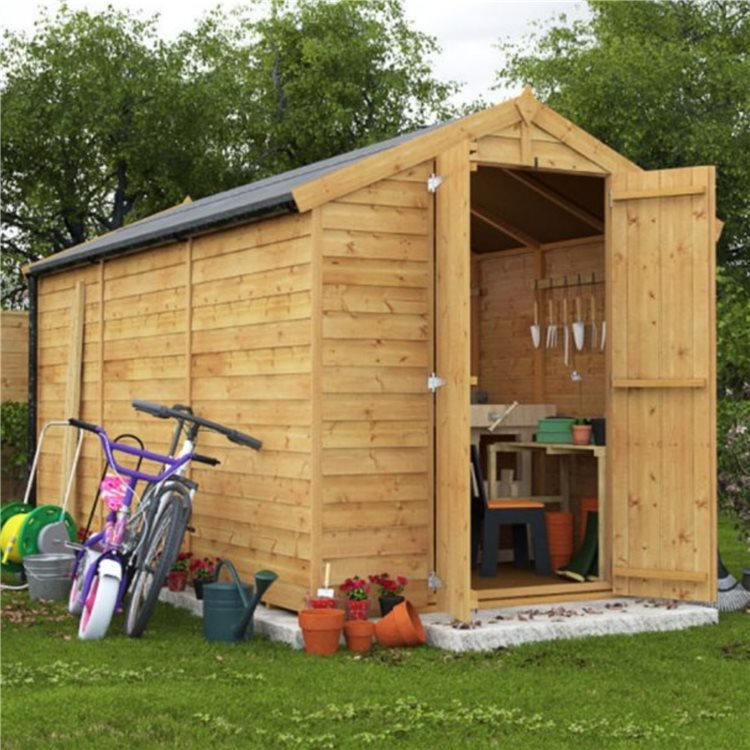 10 X 6 Shed Billyoh Keeper Overlap Apex Wooden Shed Windowless 10x6 Garden Shed