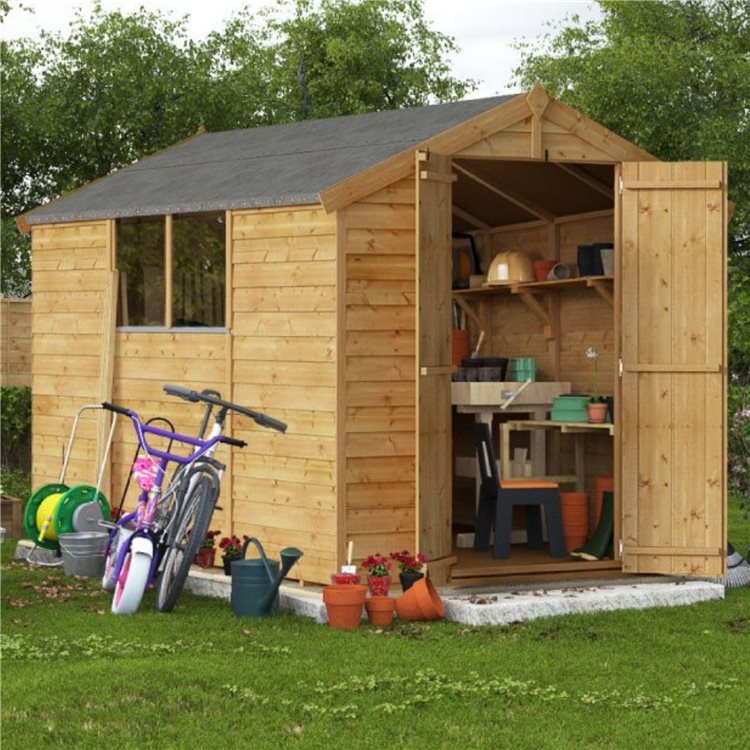 10 X 6 Shed Billyoh Keeper Overlap Apex Wooden Shed Windowed 10x6 Garden Shed