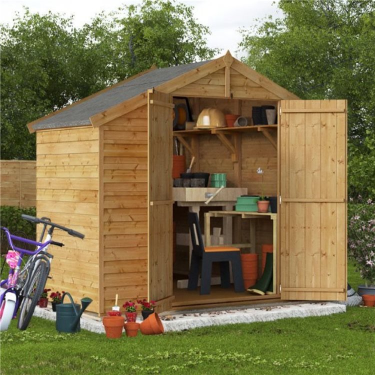 4 X 8 Shed Billyoh Keeper Overlap Apex Wooden Shed Windowless 4x8 Garden Shed