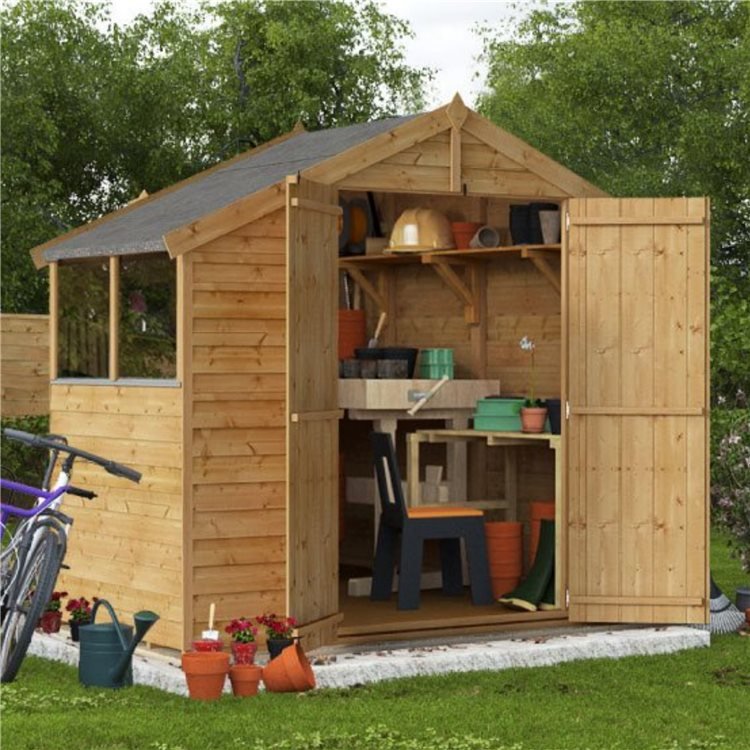 4 X 8 Shed Billyoh Keeper Overlap Apex Wooden Shed Windowed 4x8 Garden Shed