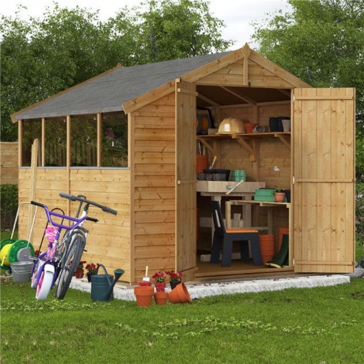 8 X 8 Shed Billyoh Keeper Overlap Apex Wooden Shed Windowed 8x8 Garden Shed