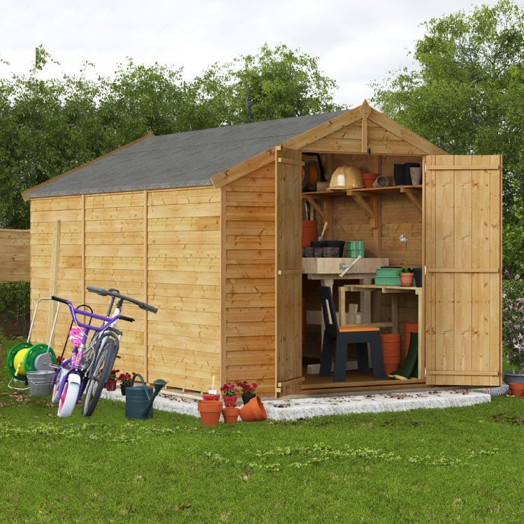 12 X 8 Shed Billyoh Keeper Overlap Apex Wooden Shed Windowless 12x8 Garden Shed