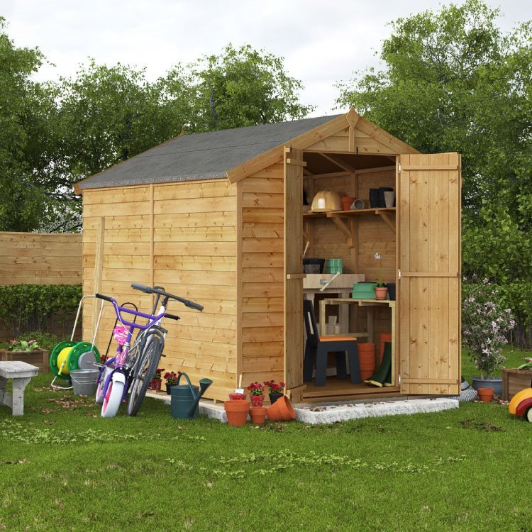 8 X 6 Pressure Treated Shed Billyoh Keeper Overlap Apex Wooden Shed Windowless 8x6 Garden Shed