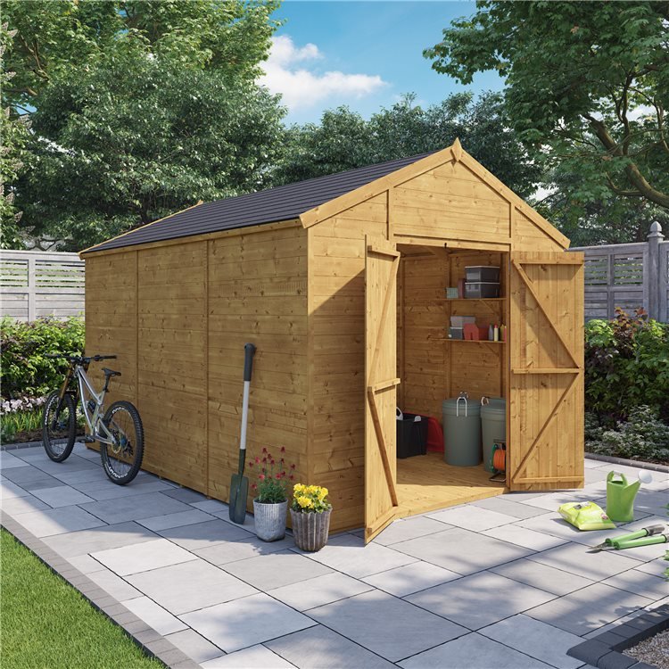 12x8ft Expert Apex Workshop Wooden Shed Tongue Groove Garden Shed 12 X 8