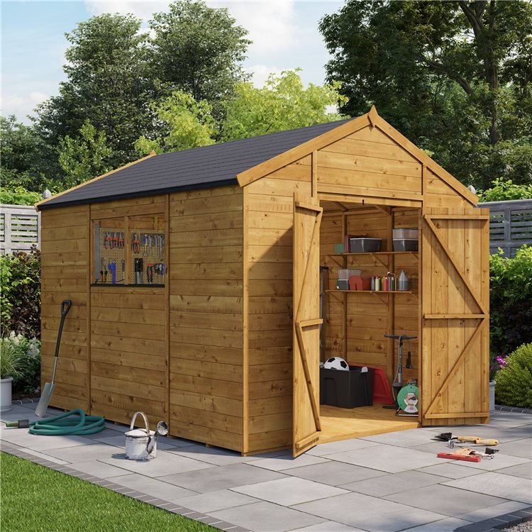 Image of 10x8ft Expert Apex Wooden Shed - Tongue and Groove Workshop Windowed - 10 x 8