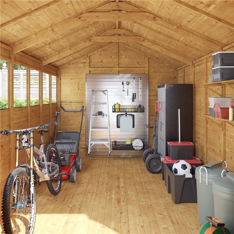 Wooden Shed being used as a multipurpose storage space