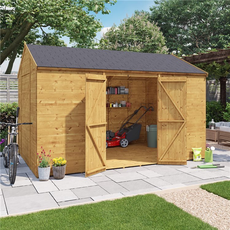 12 X 8 Pressure Treated Shed Billyoh Expert Reverse Workshop Garden Shed Windowless
