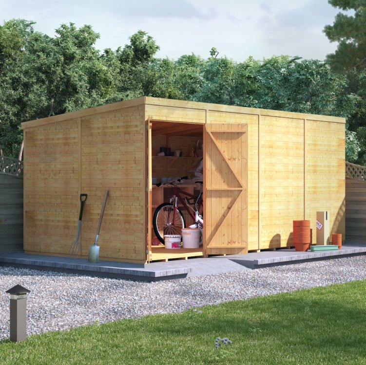 BillyOh Expert Tongue and Groove Pent Workshop - PT-16x8 Expert T&G Pent Shed - Windowless
