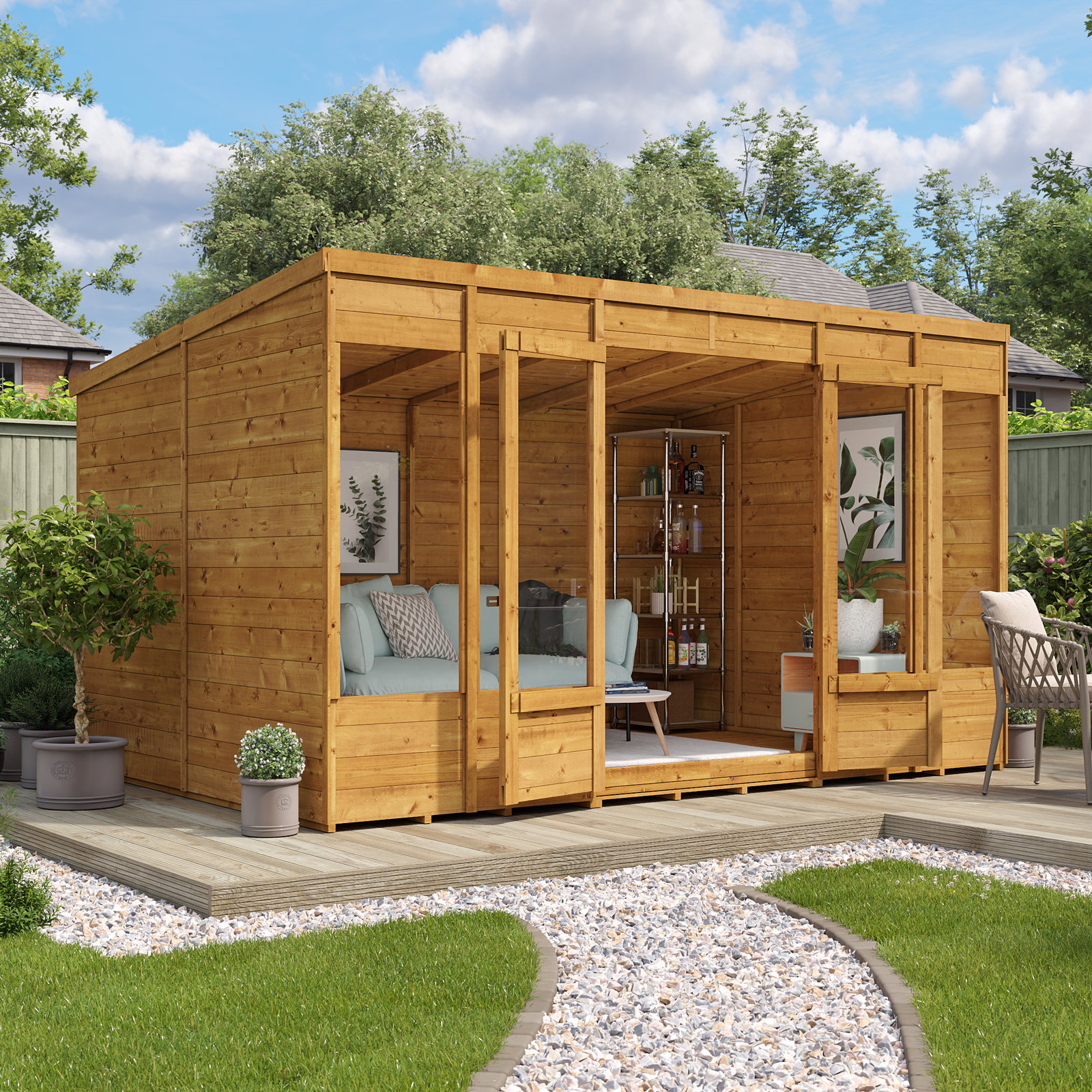12x8 Bella T&G Pent Summerhouse - BillyOh