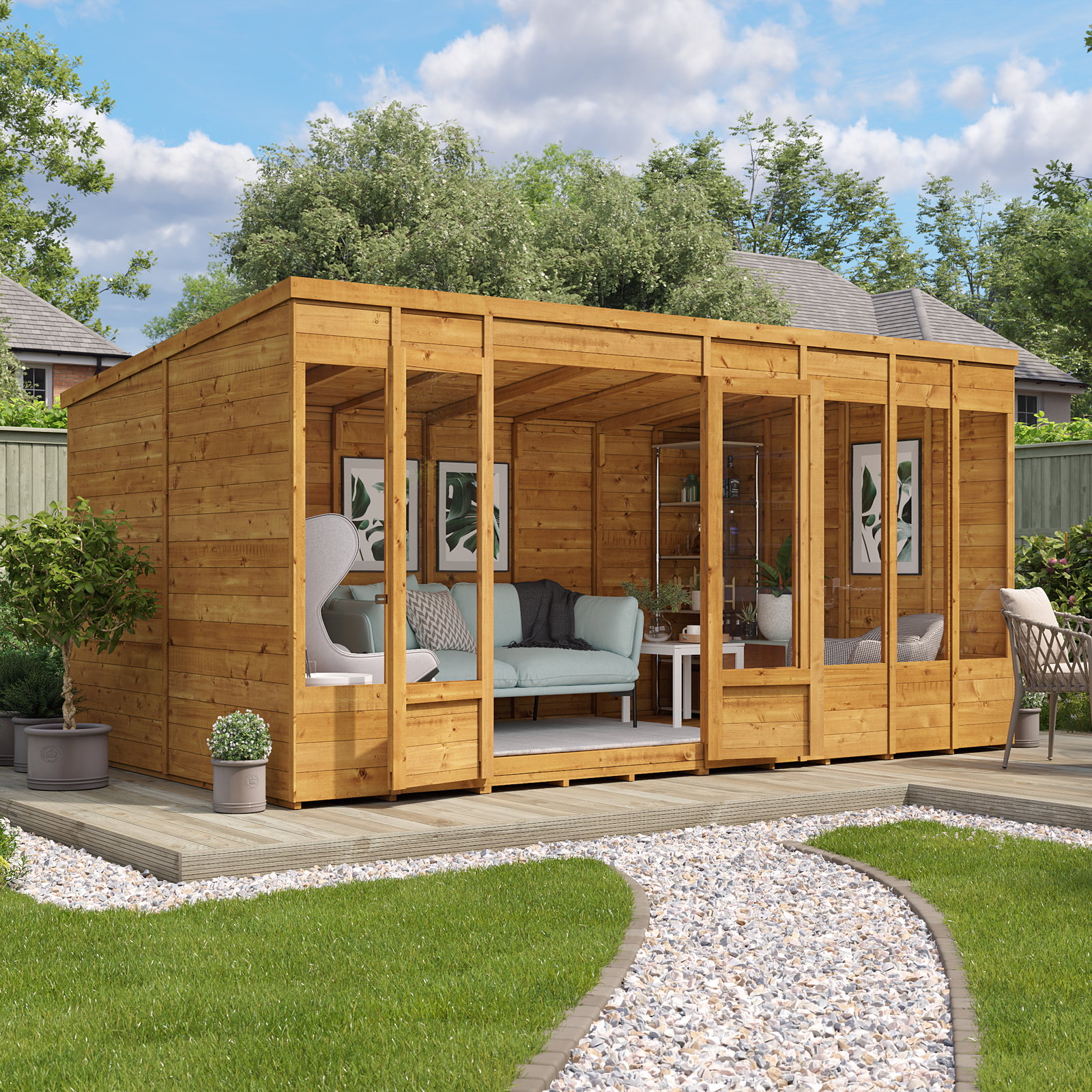 14x8 BillyOh Bella Tongue and Groove Pent Summerhouse - T&G Pent Summerhouse