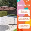 BillyOh 3m Garden Parasol Cantilever 8 Ribs with Crank