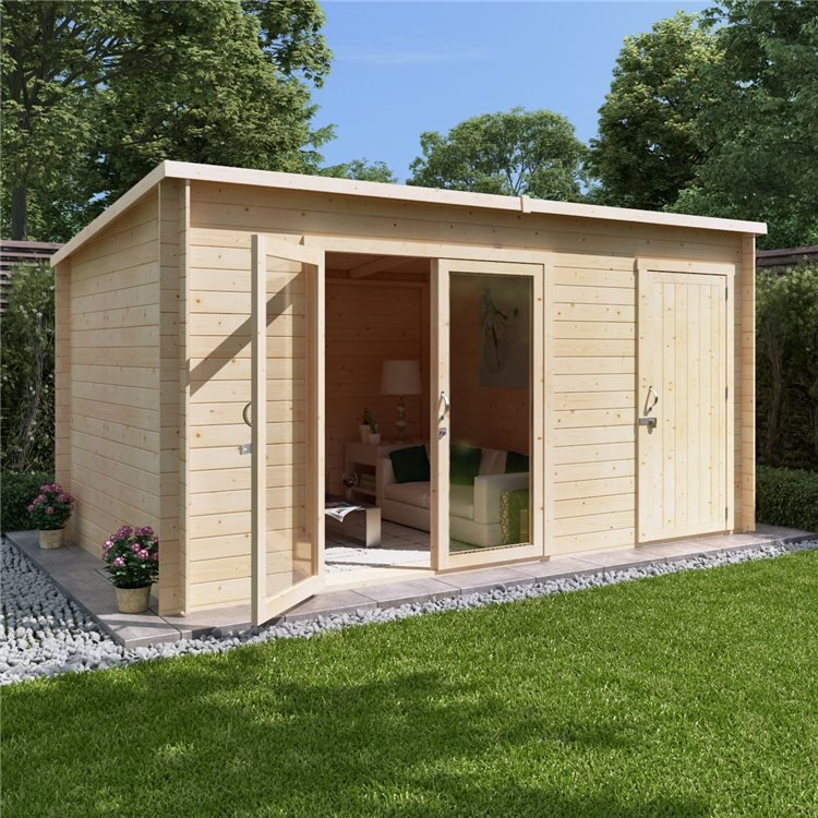 14x8 BillyOh Tianna Log Cabin Summerhouse with Side Store - 19mm