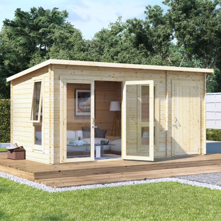 billyoh tianna log cabin summerhouse with side store - log