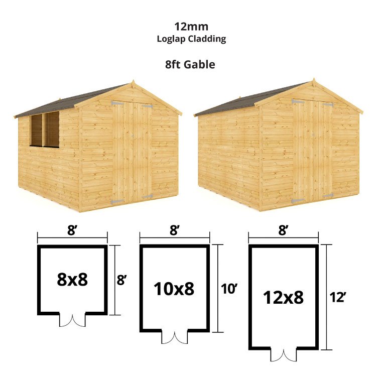Loglap Wooden Shed With Double Doors - Garden Sheds 