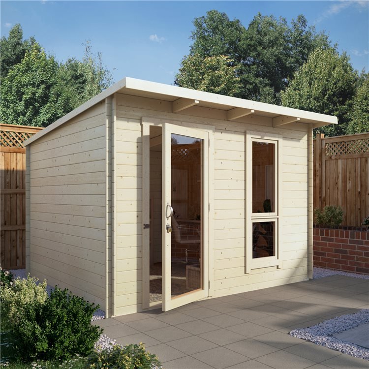 3 x 2.5 Log Cabin - BillyOh Mia Log Cabin - 3.0m x 2.5m Wooden Building - 19mm Tongue & Groove Wall