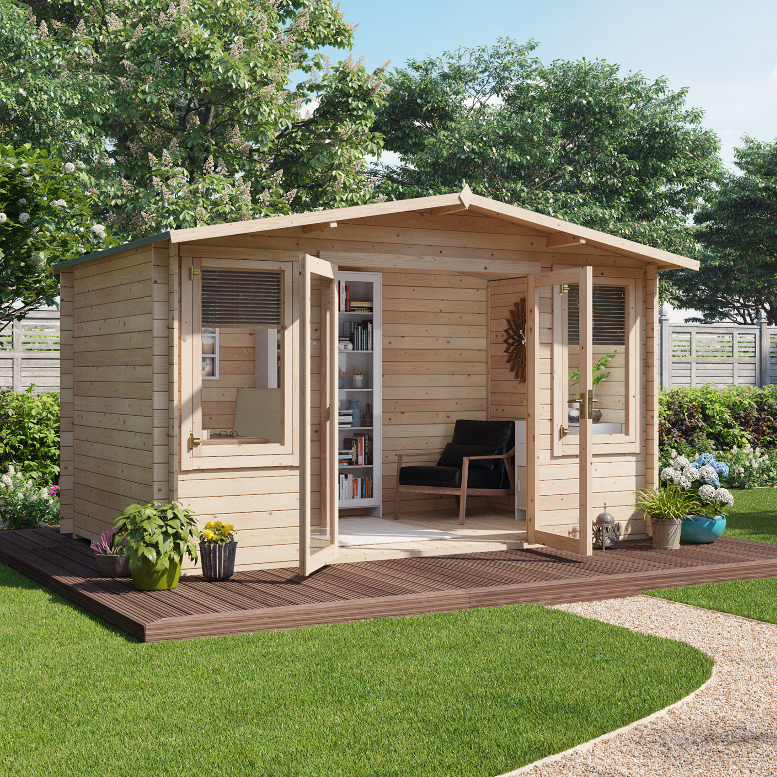 4.0m x 2.5m BillyOh Winchester 28mm Log Cabin - Apex Alpine Wooden Summerhouse or Garden Office
