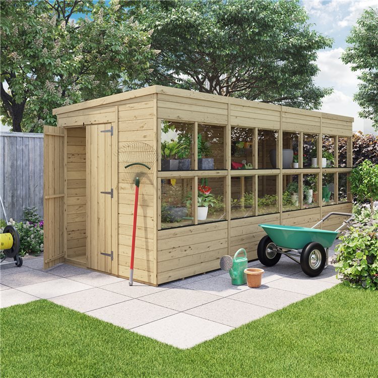 Billyoh Planthouse Tongue And Groove Pent Potting Shed 16x6