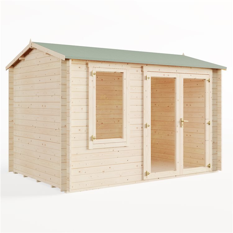 3.5m x 2.5m Pressure Treated Log Cabin - BillyOh Devon Log Cabin - 44mm Tongue & Groove Wooden Garden Building