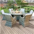 BillyOh Parma 6 Seater Round Firepit Rattan Dining Set