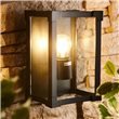 Biard Square Black Glass Flush Outdoor Wall Light