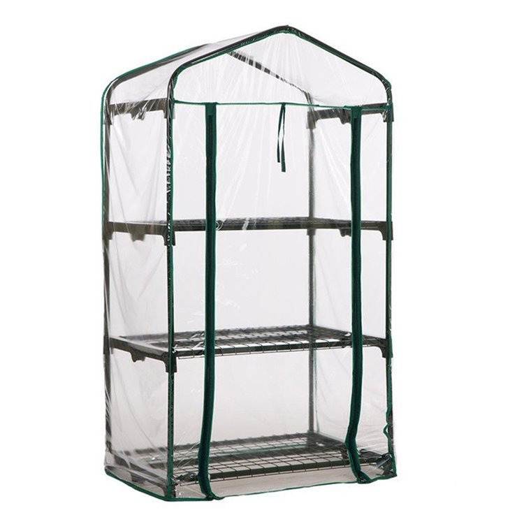 Greenhouse With Easy Fit Frame And Heavy Duty Cover 3 Shelf