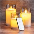 LED Wax Candle Lights with Glass Holder