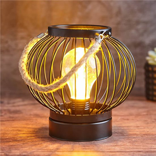 Cage Lantern with Edison Bulb