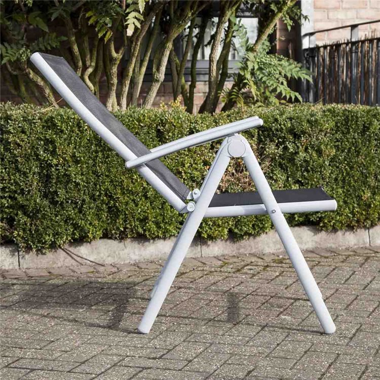 Adjustable Aluminium Folding Dining Chair In Black Adjustable Aluminium Folding Dining Chair In Black