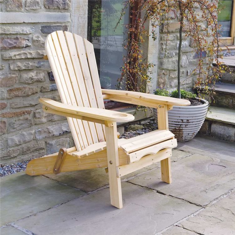 Armchair Lounger Slide Away Leg Rest Newby Adirondack Wooden Garden Chair