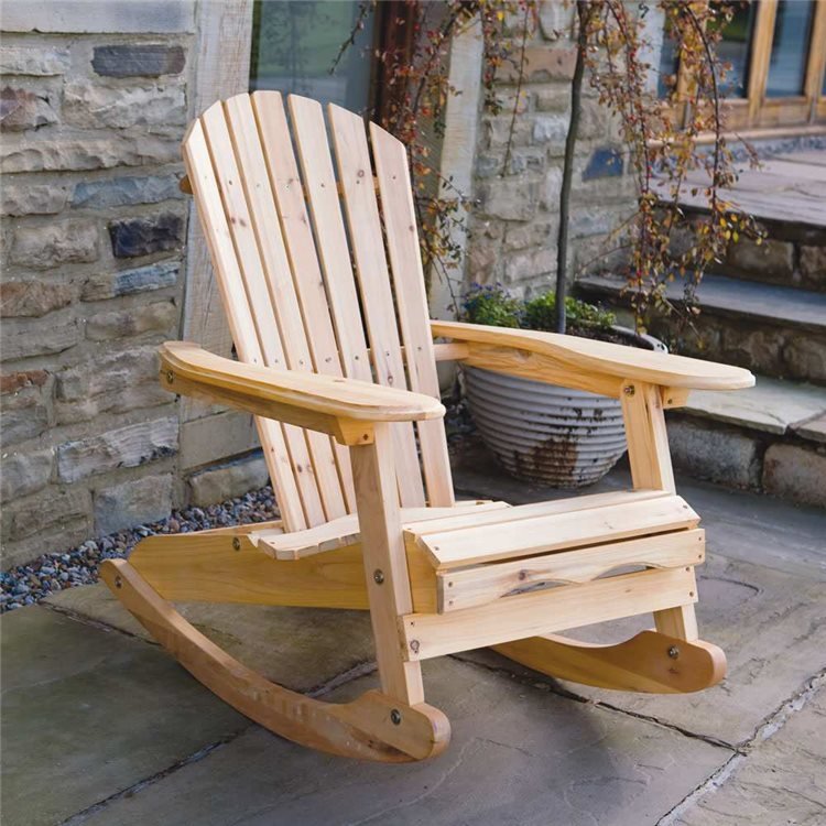 Bowland Adirondack Wooden Rocking Chair For Garden Or Patio Bowland Adirondack Wooden Rocking Chair For Garden Or Patio