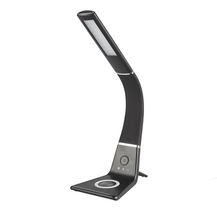 Black Curved Led Desk Lamp With Wireless Phone Charger Curved Led Desk Lamp With Wireless Phone Charger Black
