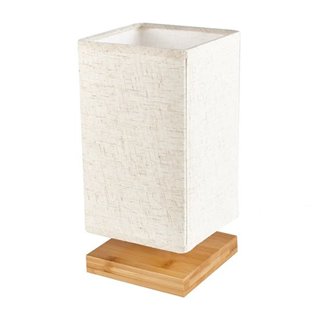 Square Bedside Table Lamp with Grey Shade