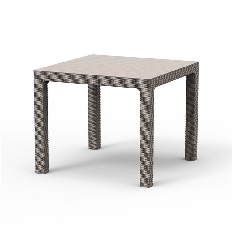 Outdoor Rattan Effect Square Dining Table Outdoor Rattan Effect Square Dining Table Grey