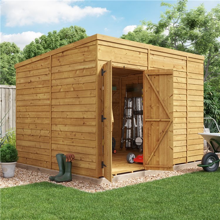 BillyOh Switch Overlap Pent Shed - 10x8 Windowless