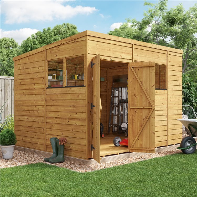 BillyOh Switch Overlap Pent Shed - 10x8 Windowed