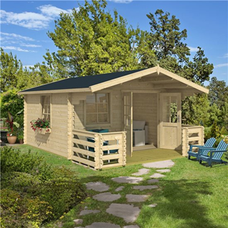 Natura Hearth Log Cabin with Porch